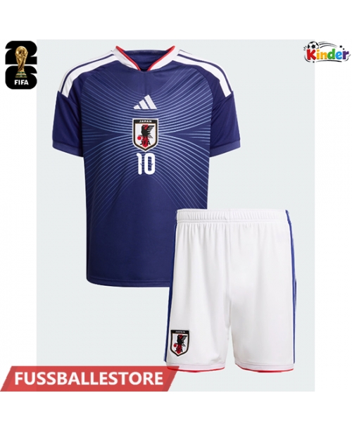 Günstige Japan Ritsu Doan #10 Heimtrikotsatz Kinder WM 2026 Kurzarm (+ Kurze Hosen)